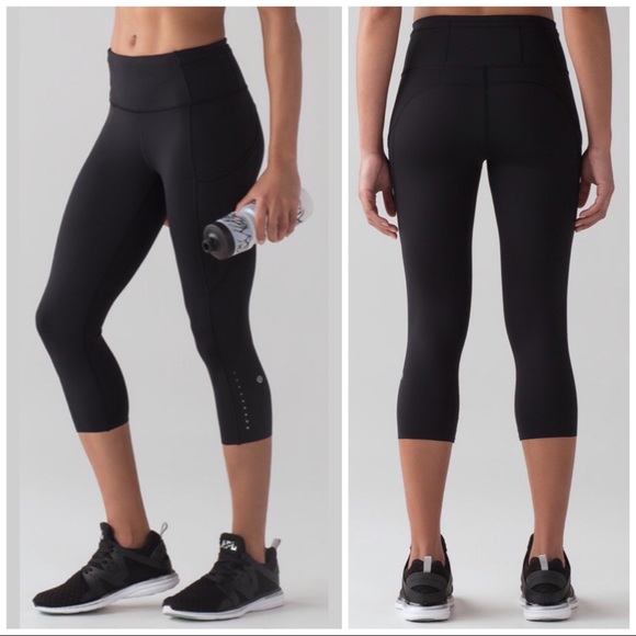 lululemon athletica Pants - Lululemon Fast and Free Black Crop, 6